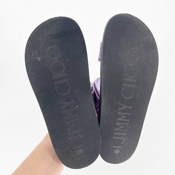 Jimmy Choo Purple Glitter Crystal Embellished Marga Double Strap Sandal IT 37 - Picture 9 of 10